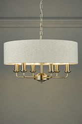 Laura Ashley Sorrento 6 Light Antique Brass Ivory Shade